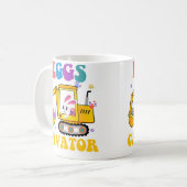 Eggscavator Easter Day Excavator Hunting Egg Bunny コーヒーマグカップ (正面左)