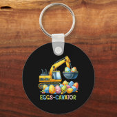 Eggscavator Easter Egg Hunt Construction Trucks To キーホルダー (正面)