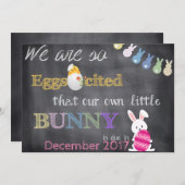 Eggscitedイースターの妊娠は発表を明らかにします シーズンカード (正面/裏面)