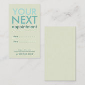 EggshellミニマルとCyanの基本アポイントメントカード 予約カード (正面/裏面)