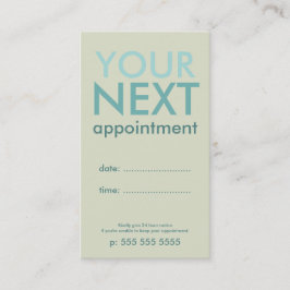 EggshellミニマルとCyanの基本アポイントメントカード 予約カード