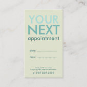 EggshellミニマルとCyanの基本アポイントメントカード 予約カード (正面)