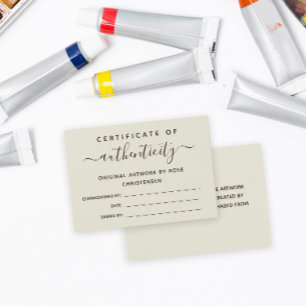 Eggshell Brownスクリプトの真正性証明書