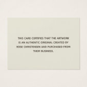 Eggshell Brownスクリプトの真正性証明書 (裏面)