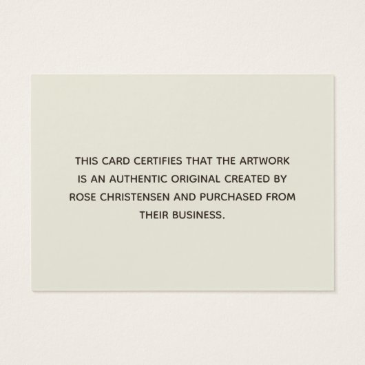 Eggshell Brownスクリプトの真正性証明書 (裏面)