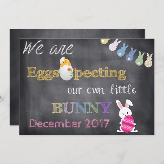 Eggspectingイースターの妊娠は発表を明らかにします シーズンカード (正面/裏面)