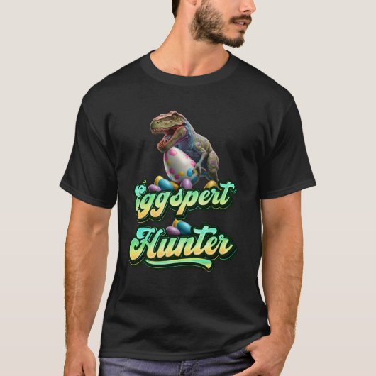 Eggspert Easter Eggs Hunter Easter Dinosaur Egg  4 Tシャツ (正面)