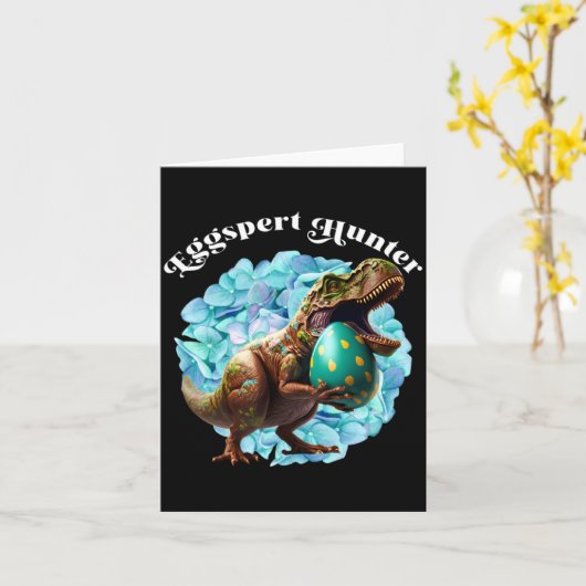 Eggspert Hunter Easter Egg Hunting Illustration カード (黄色い花)