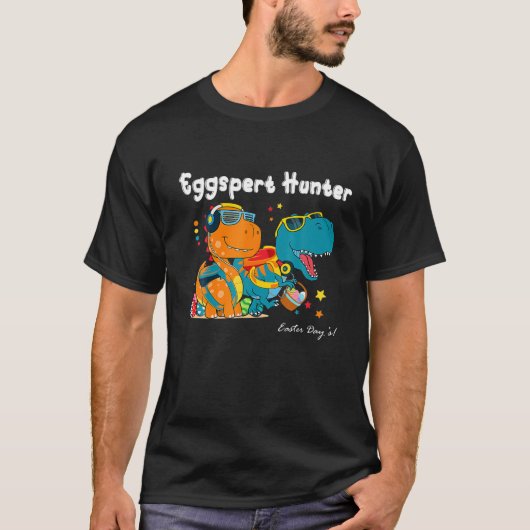 Eggspert Hunter T Rex Dinosaur Funny Easter Day Sc Tシャツ (正面)