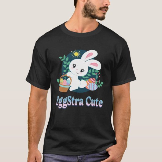 EggStra Cute Easter Pun Saying Easter Bunny Eggs G Tシャツ (正面)