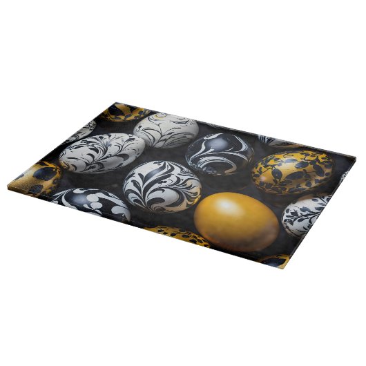 "Eggstraordinary Swirls" Glass Cutting Board カッティングボード (角)