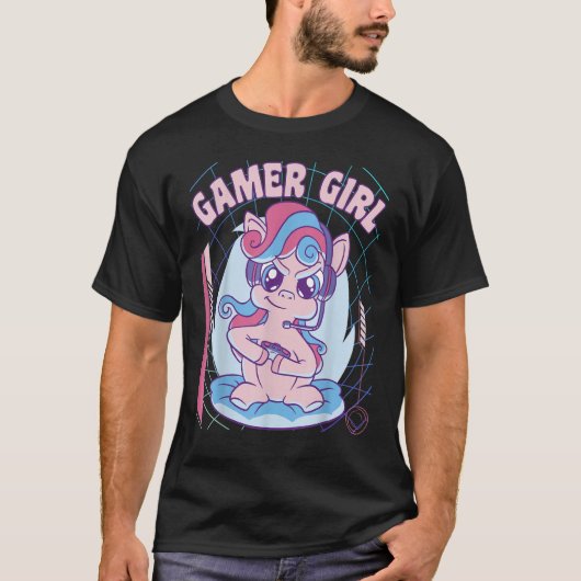 eGirl Unicorn Gamer Girl Tシャツ (正面)