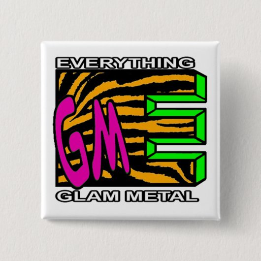 EGMオレンジタイガーストライプロゴ四角ボタン 缶バッジ (正面)