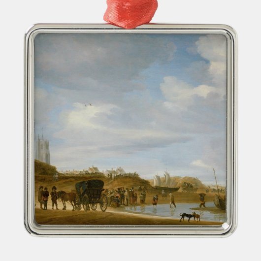 Egmond-an-Zeeのビーチ メタルオーナメント (正面)