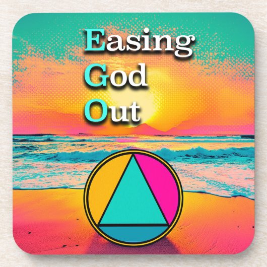 EGO Easing God Out リカバリースローガン日の出 コースター (正面)