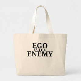 Ego Is The Enemy Minimalist Typewriter ラージトートバッグ