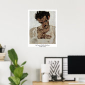Egon Schieleによって頭を下げた自己の肖像画 ポスター (ホームオフィス)