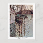 Egon Schieleによる波打つ水の帆船 ポストカード (正面)