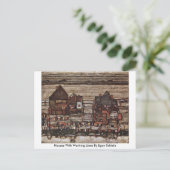 Egon Schieleによる洗浄ライン付き住宅 ポストカード (スタンド正面)