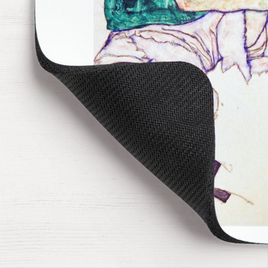 Egon Schiele座り脚描上 マウスパッド (コーナー)