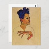 Egon Schiele自画像はがき ポストカード (正面/裏面)