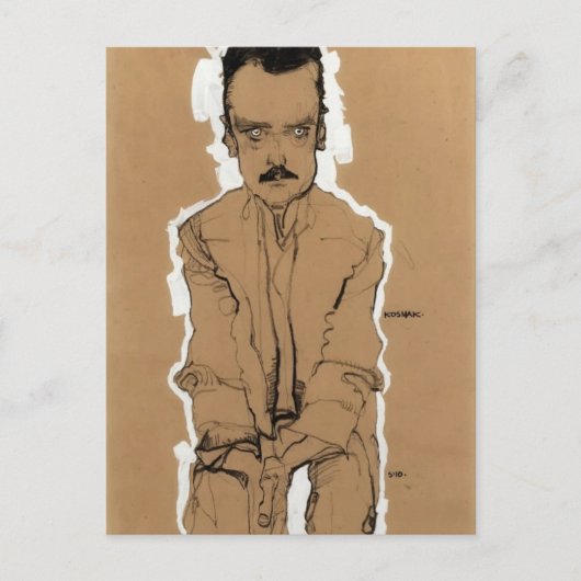 Egon Schiele – エドゥアール・コスマックポートレート ポストカード (正面)