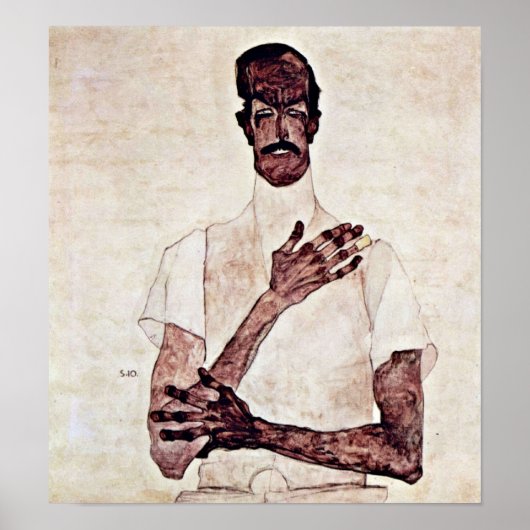 Egon Schiele – エルウィンフォン・グラフフポートレート ポスター (正面)