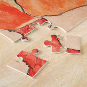 Egon Schiele – オレンジ色の赤いドレスを着た女性の膝立て ジグソーパズル (側面)