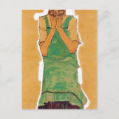 Egon Schiele – グリーンピナフォーの女の子 ポストカード (正面)