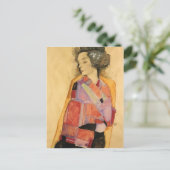 Egon Schiele – デイドリーマー(Gerti Schiele) ポストカード (スタンド正面)