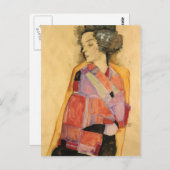 Egon Schiele – デイドリーマー(Gerti Schiele) ポストカード (正面/裏面)