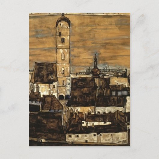 Egon Schiele – ドナウの上のシュタイン、Kreuzberg ポストカード (正面)