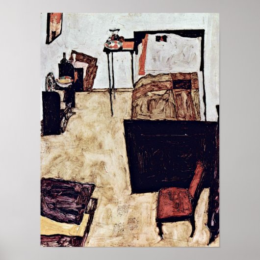 Egon Schiele – ニューレンバッハに住むSchiele ポスター (正面)