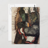 Egon Schiele – フリンジド毛布の2人の女の子 ポストカード (正面/裏面)