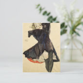 Egon Schiele – ブルードレスを着た女の子 ポストカード (スタンド正面)