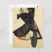 Egon Schiele – ブルードレスを着た女の子 ポストカード (正面/裏面)