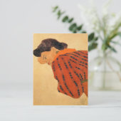 Egon Schiele – リクライニングする赤いブラウス付き女性 ポストカード (スタンド正面)