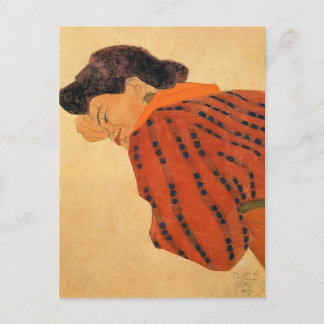Egon Schiele – リクライニングする赤いブラウス付き女性 ポストカード