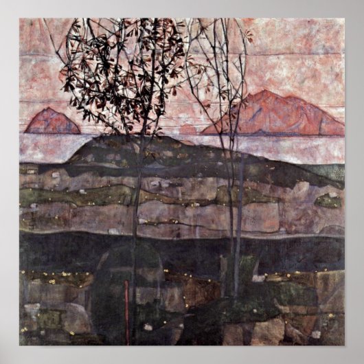 Egon Schiele – 夕日 ポスター (正面)