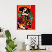 Egon Schiele – 女性のポートレート ポスター (ホームオフィス)