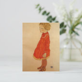 Egon Schiele-小さな女の子とブロンドヘア ポストカード (スタンド正面)