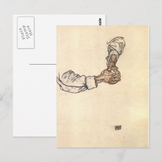 Egon Schiele – 手の勉強 ポストカード (正面/裏面)