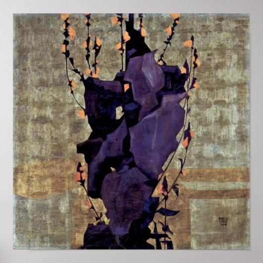 Egon Schiele – 様式化された花の静物詩 ポスター (正面)