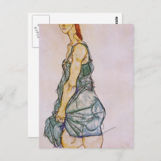 Egon Schiele – 直立女性 ポストカード (正面/裏面)