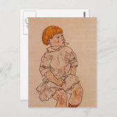 Egon Schiele – 着席した子供 ポストカード (正面/裏面)