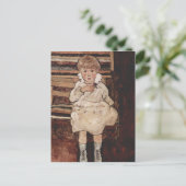 Egon Schiele – 着席した子供 ポストカード (スタンド正面)