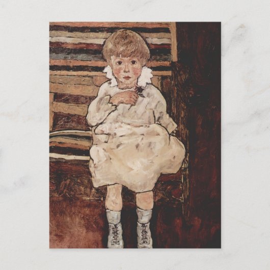 Egon Schiele – 着席した子供 ポストカード (正面)