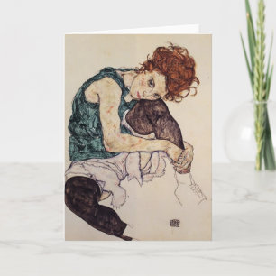 Egon Schiele – 膝を曲げた着座女性 カード