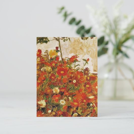 Egon Schiele – 花畑 ポストカード (スタンド正面)