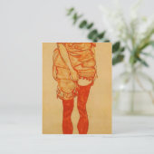 Egon Schiele – 赤のスタンドウーマン ポストカード (スタンド正面)